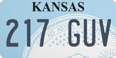KS license plate 217GUV