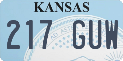 KS license plate 217GUW