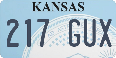 KS license plate 217GUX
