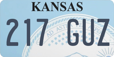 KS license plate 217GUZ