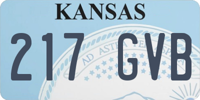 KS license plate 217GVB