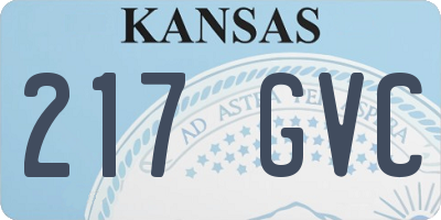KS license plate 217GVC