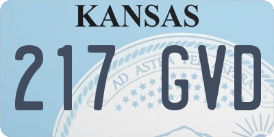 KS license plate 217GVD