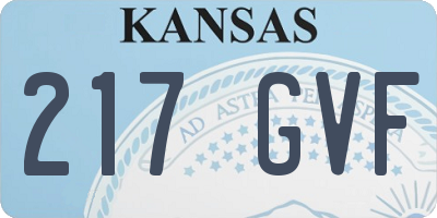 KS license plate 217GVF