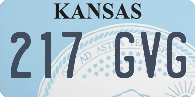 KS license plate 217GVG