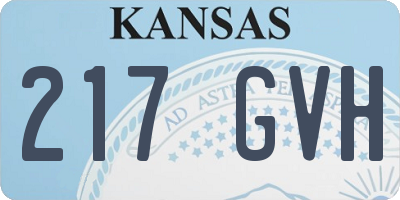KS license plate 217GVH