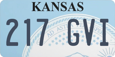 KS license plate 217GVI