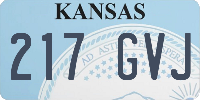 KS license plate 217GVJ