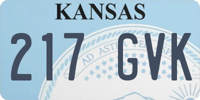 KS license plate 217GVK