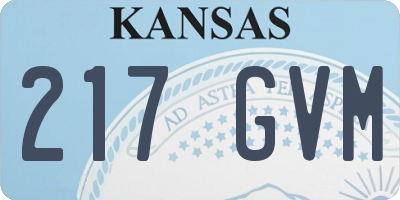 KS license plate 217GVM