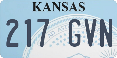 KS license plate 217GVN