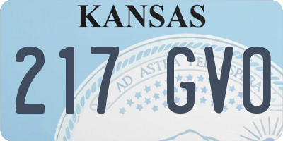 KS license plate 217GVO