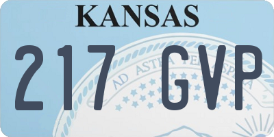 KS license plate 217GVP