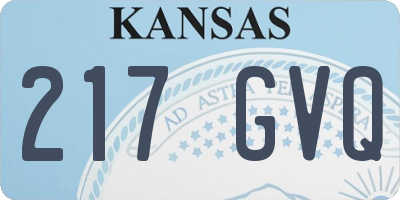 KS license plate 217GVQ