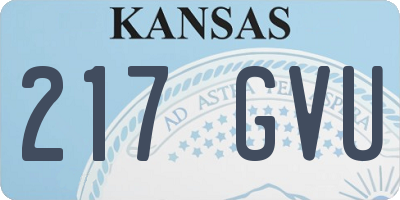 KS license plate 217GVU