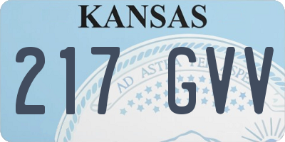 KS license plate 217GVV