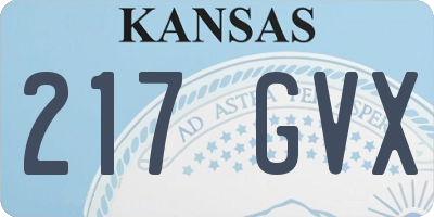 KS license plate 217GVX