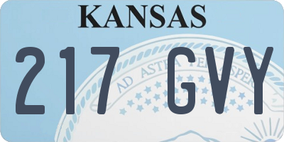 KS license plate 217GVY