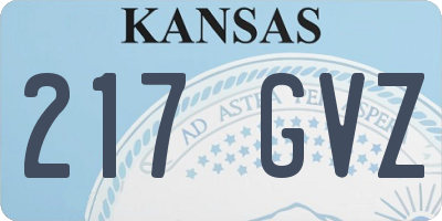 KS license plate 217GVZ