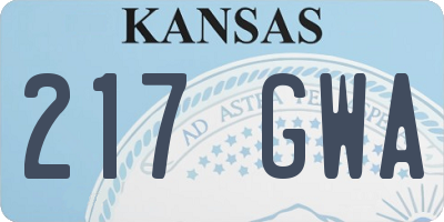 KS license plate 217GWA