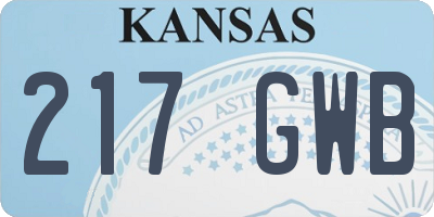 KS license plate 217GWB