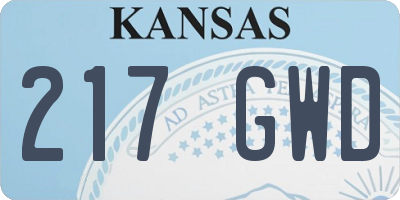 KS license plate 217GWD