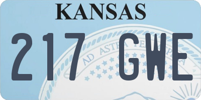 KS license plate 217GWE