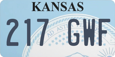 KS license plate 217GWF