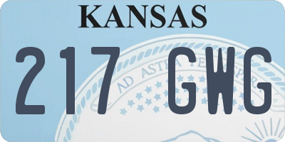 KS license plate 217GWG