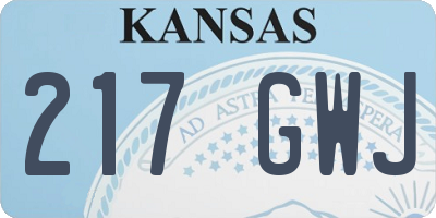 KS license plate 217GWJ