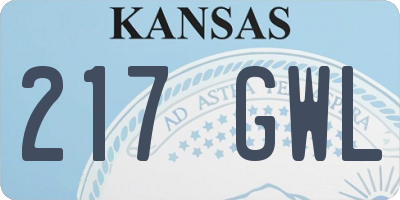 KS license plate 217GWL