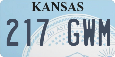 KS license plate 217GWM
