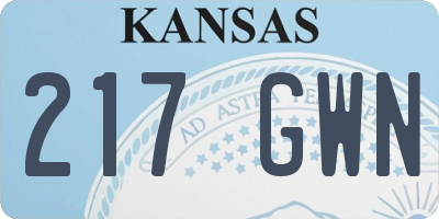 KS license plate 217GWN