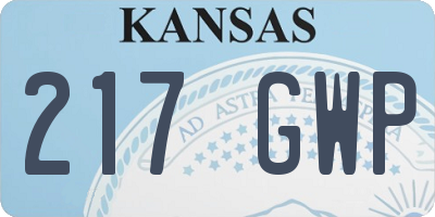 KS license plate 217GWP