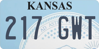 KS license plate 217GWT