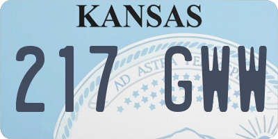 KS license plate 217GWW