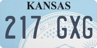 KS license plate 217GXG