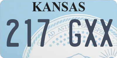 KS license plate 217GXX