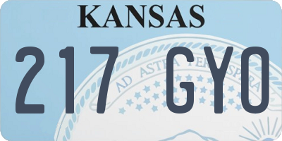 KS license plate 217GYO