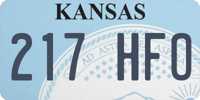 KS license plate 217HFO