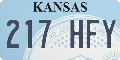 KS license plate 217HFY