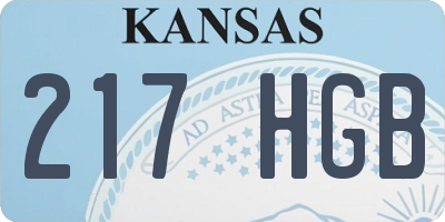 KS license plate 217HGB