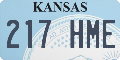 KS license plate 217HME