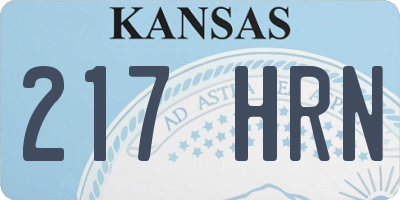 KS license plate 217HRN