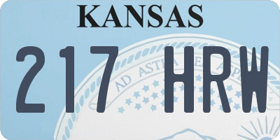 KS license plate 217HRW