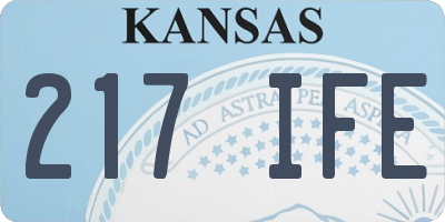 KS license plate 217IFE