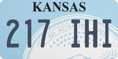 KS license plate 217IHI