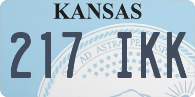 KS license plate 217IKK