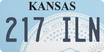 KS license plate 217ILN