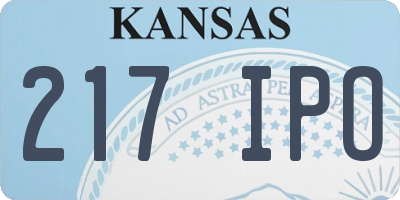 KS license plate 217IPO